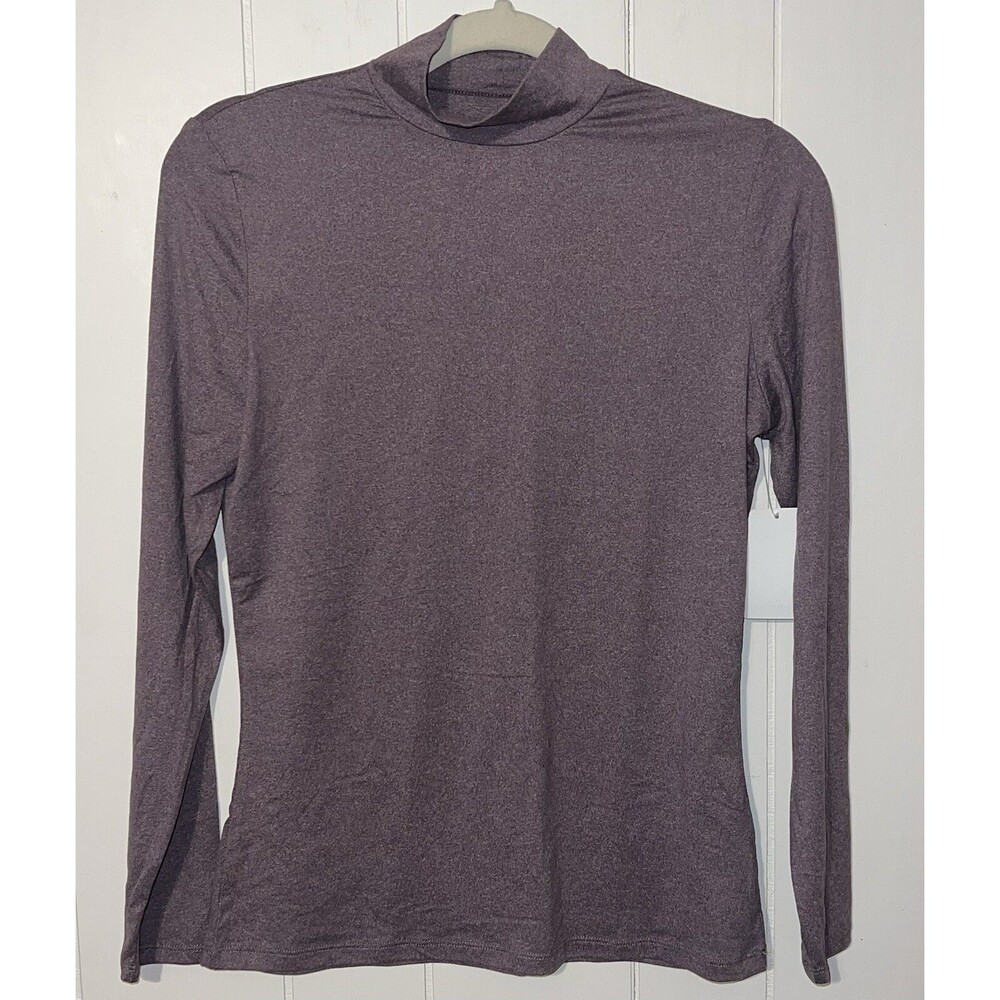 32 Degrees Cozy Heat Women's Mock Neck Long Sleeve Extra Warm Top Fig Purple Med